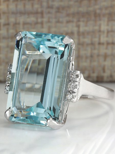 JFN Sapphire Zircon Ring, Rings, color:White-Gold|size:11, JustFashionNow
