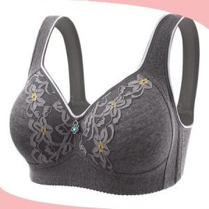 Breathable Comfort Rhinestone Wireless Bra, Bra & Bra Sets, color:Black|size:46/105C, JustFashionNow