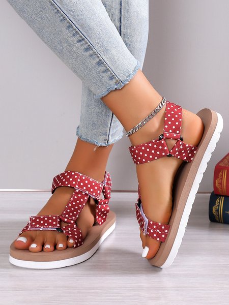Independence Day America Flag Beach Strappy Sandals, Sandals, color:Red|size:43, JustFashionNow