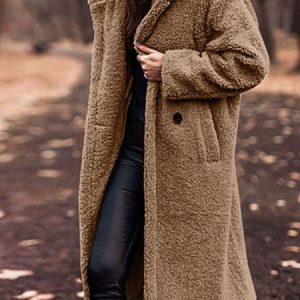 Casual Cross Neck Loose Other Coat, Coats, color:Brown|size:XXL, JustFashionNow
