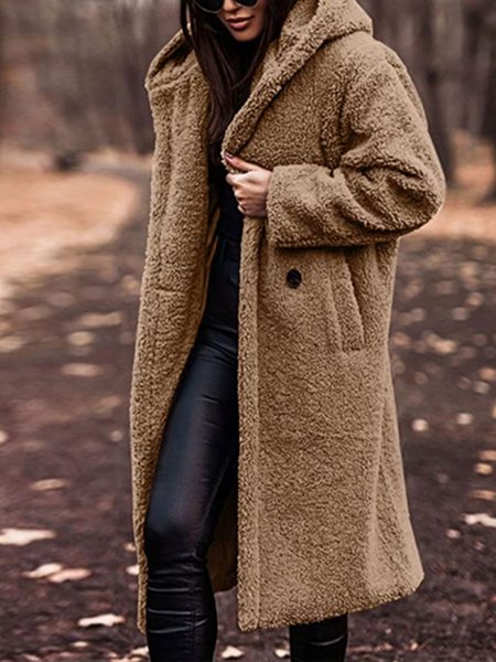 Casual Cross Neck Loose Other Coat, Coats, color:Brown|size:XXL, JustFashionNow