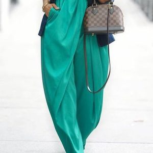 Urban Plain Regular Fit Fashion Pants, Pants, color:Green|size:XXL, Stylewe