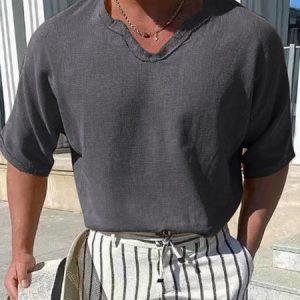 Casual Loose Short Sleeve T-Shirt, T-Shirts, color:Deep Gray|size:3XL, JustFashionNow