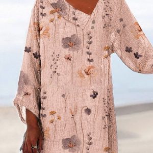 Casual Floral Square Neck Regular Fit Shirt, Shirts & Blouses, color:Pink|size:3XL, JustFashionNow