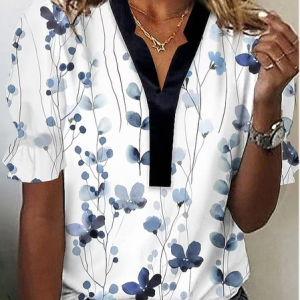 Loose Floral Casual Shirt, Shirts & Blouses, color:White|size:XXL, JustFashionNow