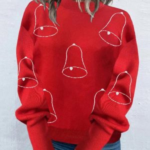 Women Yarn/Wool Yarn Christmas Elk Long Sleeve Comfy Casual Sweater, Sweaters, color:White|size:XL, Noracora