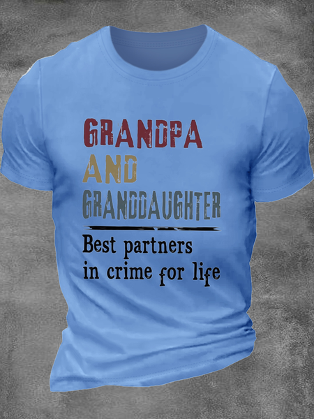 Men's Grandpa and granddaughter make lifelong crime buddies T-Shirt, color:Blue|size:3XL, Lilicloth.com