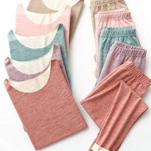 Women Plain Crew Neck Long Sleeve Comfy Casual Top With Pants Two-Piece Set, Sets, color:Rust|size:XXL, Noracora
