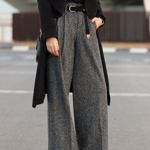 Stylewe Striped Wide leg pants H-Line Fashion Pant, Pants, color:Deep Gray|size:XXL, Stylewe