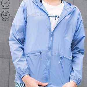 Hoodie Long Sleeve Plain Lightweight Loose Hooded Trench Coat For Women, Trench coat, color:Blue|size:4XL, Noracora