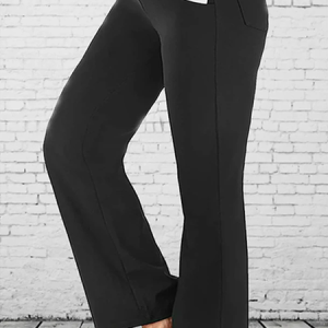 Loose Casual Plain Pants, BOTTOM, color:Black|size:2X, Noracora
