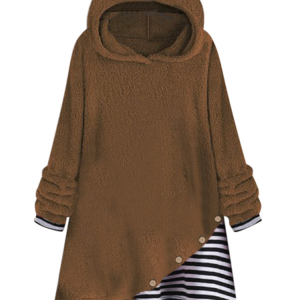 Casual Hoodie Striped Hoodie, Hoodies & Sweatshirts, color:Brown|size:5XL, Noracora