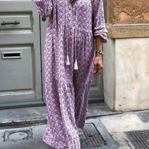 Boho Floral Maxi Women Dress Long Sleeve V Neck Women Dress, Maxi Dresses, Roselinlin - Online Catalog