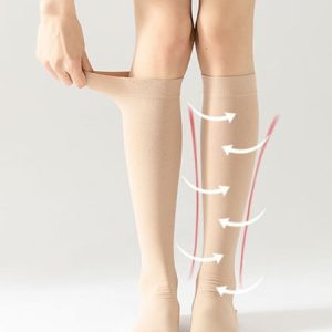 Stretch Two Compression Sports Sculpting Leg Socks, Socks, color:Nude|size:One-size, JustFashionNow