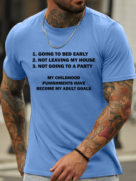 Lilicloth X Hynek Rajtr My Childhood Punishments Have Become My Adult Goals Men’s Casual Cotton Crew Neck T-Shirt, T-shirts, Lilicloth.com