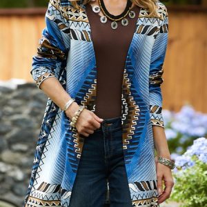 Ethnic Ethnic Regular Fit Other Coat, Cardigans, color:Blue|size:XXL, JustFashionNow