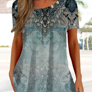 Others Casual Ethnic Loose Shirt, Shirts & Blouses, color:Green|size:XXL, JustFashionNow