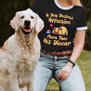 Lilicloth X Funnpaw X Manikvskhan A Dog Desires Affection More Than Its Dinner Women's T-Shirt, color:Black|size:L, Lilicloth.com