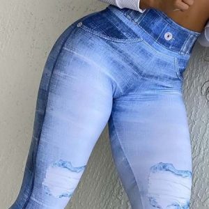 Ombre Regular Fit Casual Fashion Pants, Pants, color:Blue|size:XXL, JustFashionNow