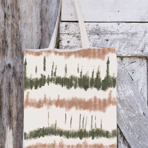 Women's Tie Dye Print Casual 16 OZ Canvas Fabric Floral Shopping Tote, color:As Picture|size:One-size, Lilicloth.com