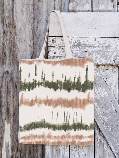 Women's Tie Dye Print Casual 16 OZ Canvas Fabric Floral Shopping Tote, color:As Picture|size:One-size, Lilicloth.com