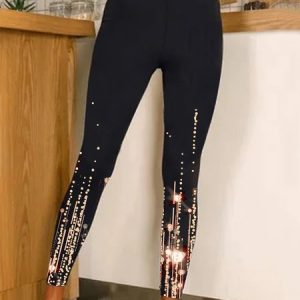 Cotton Blends Leggings, Leggings, color:Black|size:XXL, JustFashionNow