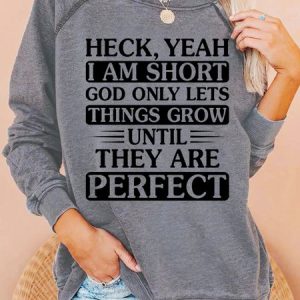 Womens Short Girl Crew Neck Sweatshirt, color:Gray|size:3XL, Lilicloth.com