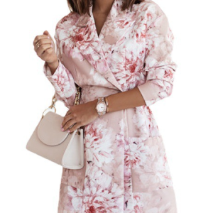 Plain Casual Blazer, Blazers, color:flower|size:XXL, JustFashionNow