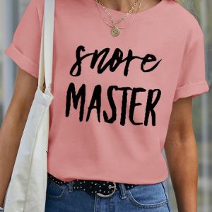 Lilicloth X Funnpaw Women's Snore Master Pet Matching T-Shirt, color:Pink|size:XXL, Lilicloth.com