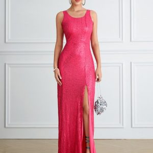 Wedding party Tight Simple  Dress, Maxi Dresses, color:Rose Red|size:XL, Stylewe