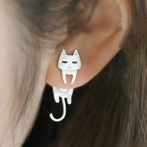 Cat And Fish Lovely Alloy Earrings, color:Silver|size:One-size, Lilicloth.com