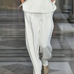 Daily Elegant Plain Regular Fit Fashion Pants, Pants, color:White|size:XXL, Stylewe