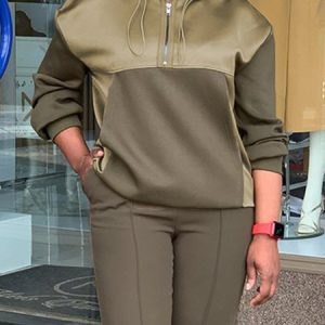 Loose Zipper Split Joint Casual Long Sleeve Hoodie, Hoodies and Sweatshirts, color:Army Green|size:XXL, Stylewe