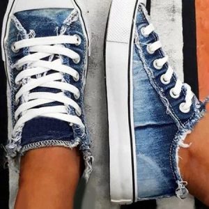 JFN Canvas Flat Heel Casual Flats Sneakers&athletic Flats, Sneakers, color:Deep Blue|size:US 11, JustFashionNow