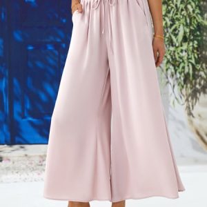 Loosen Plain Casual Pants, Pants, color:Nudepink|size:XXL, JustFashionNow