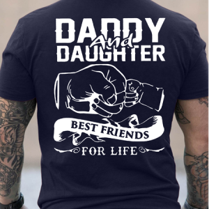 Men's Daddy And Daughter Best Friends For Life Funny Graphic Printing Father's Day Gift Cotton Loose Text Letters Casual T-Shirt, T-shirts, Lilicloth.com