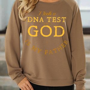 Women's Casual God is My Father Christian Letters Sweatshirt, color:Coffee|size:3XL, Lilicloth.com
