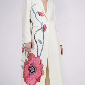 Long Sleeve Loose Elegant Lapel Collar Blazer, Blazers, color:White|size:XXL, Stylewe