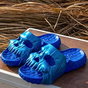 Halloween Skull Shape Waterproof Non-slip Slippers, Slippers, color:Blue|size:44, JustFashionNow