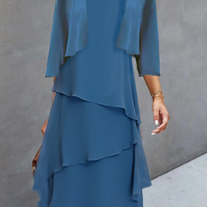 V Neck Elegant Two-Piece Set, Suit Set, color:Blue|size:XXL, JustFashionNow