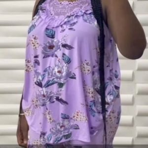 Breathable Comfort Style Lace Floral Elegant Romantic Pajama Set, Pajamas, color:Purple|size:One-size, Noracora