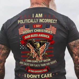 Men's I Say Merry Christmas God Bless America Letters Casual T-Shirt, color:Deep Gray|size:3XL, Lilicloth.com