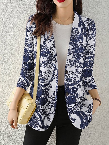 Casual Loose Lapel Collar Blazer, Blazers, color:White|size:5XL, JustFashionNow