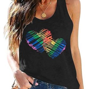 Casual Crew Neck Ombre Tank Top, Tanks & Camis, color:Black|size:XXL, Noracora