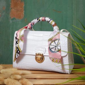 Casual Leather Ribbon Crossbody Clutch Urban Vacation Women, Women's Bags, color:White|size:One-size, JustFashionNow