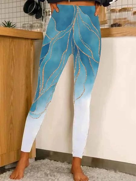Ombre Casual Tight Leggings, Leggings, color:Multicolor|size:XXL, JustFashionNow