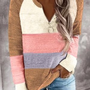 Long Sleeve Shift Casual Sweater, Sweaters, color:Apricot|size:3XL, JustFashionNow