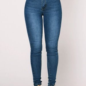 Loose Casual Grommets Jeans, Denim&Jeans, color:Light Blue|size:XXL, Noracora