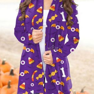 Halloween Party Printing Knitted Kimono, Cardigans, color:Color19|size:XXL, JustFashionNow