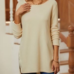 Casual Sweater, Sweaters, color:Apricot|size:3XL, JustFashionNow